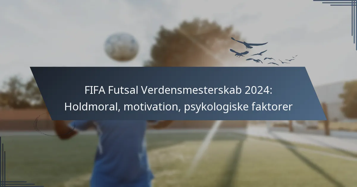 FIFA Futsal Verdensmesterskab 2024: Holdmoral, motivation, psykologiske faktorer