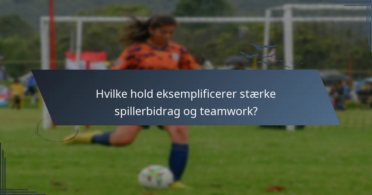 Hvilke hold eksemplificerer stærke spillerbidrag og teamwork?