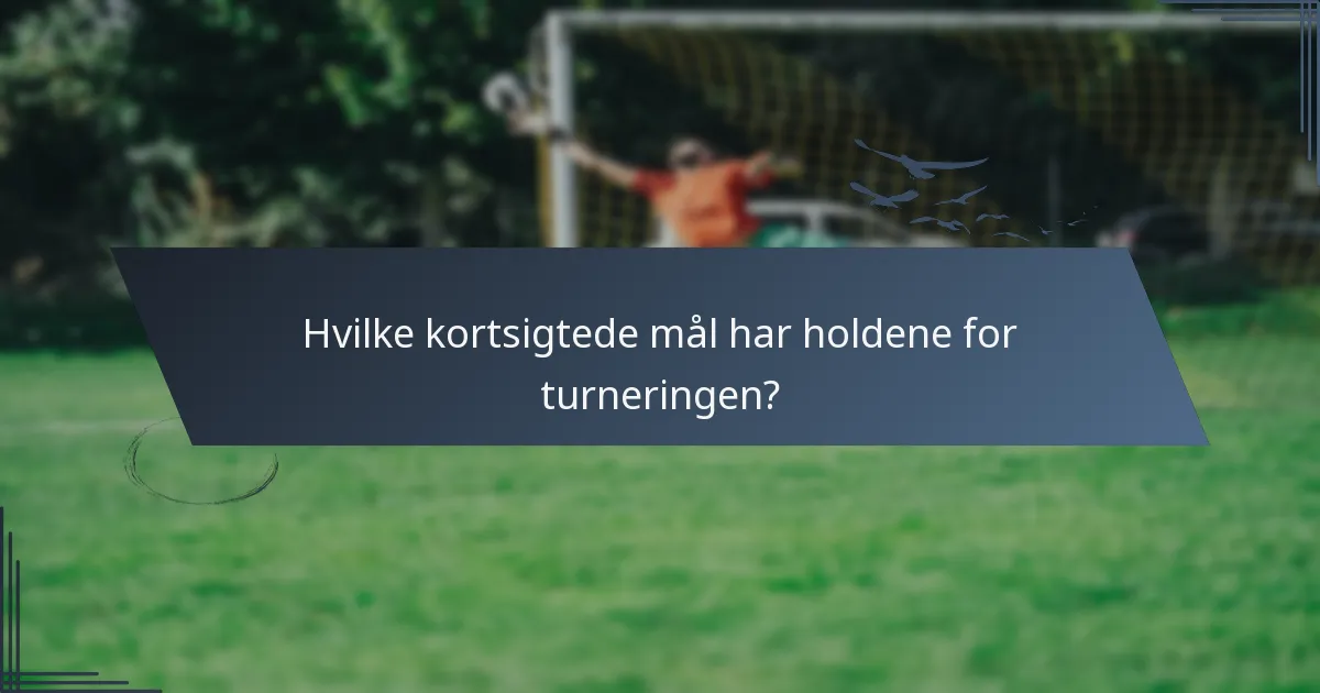 Hvilke kortsigtede mål har holdene for turneringen?
