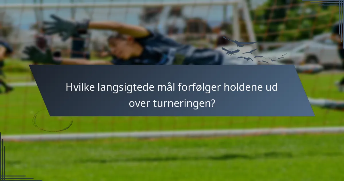 Hvilke langsigtede mål forfølger holdene ud over turneringen?