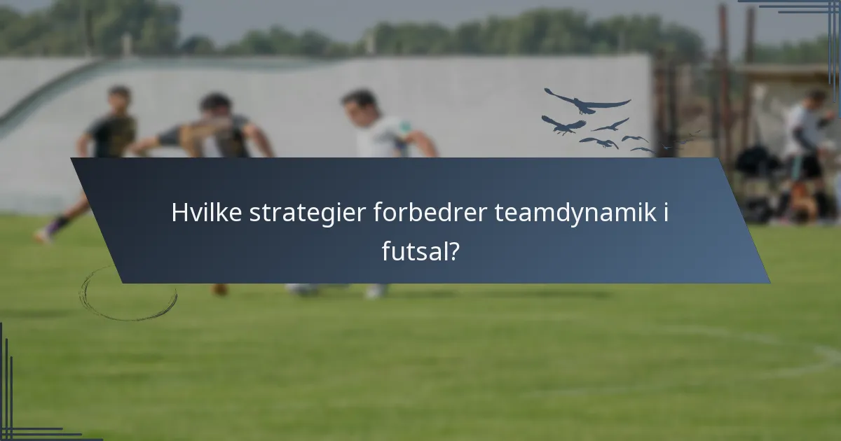 Hvilke strategier forbedrer teamdynamik i futsal?