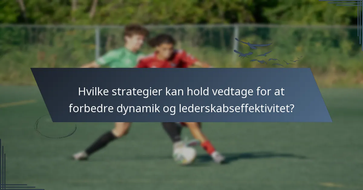 Hvilke strategier kan hold vedtage for at forbedre dynamik og lederskabseffektivitet?