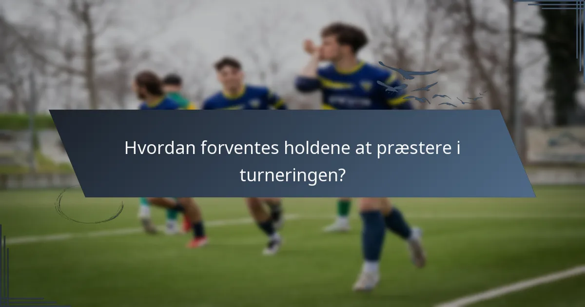 Hvordan forventes holdene at præstere i turneringen?